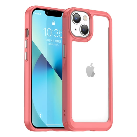 TECH CIRCLE with iphone 14 Plus Case,PMMA+TPU Anti-Scratch,Non-Yellowing,Shock Absorption ,Reinforced Corner Cover for iphone 14 Plus 6.7 inch,Red