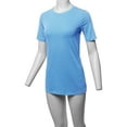 thumbnail image 5 of A2Y Women's Basic Solid Premium Cotton Short Sleeve Crew Neck T Shirt Tee Tops Spring Blue 2XL, 5 of 6