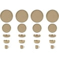 thumbnail image 4 of HomeVss, Nordic Shape Rising Rim Stoneware 20pc Dinnerware Set, Matte Beige with Speckle Finished Effect, 4 of 16