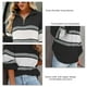 thumbnail image 5 of Jersey de punto para mujer, suéter con cuello levantado, cremallera frontal, hombro caído, manga larga, cálido para invierno y otoño, 5 of 7