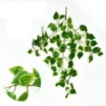thumbnail image 1 of Colgante de pared artificial verde | Decoración de plantas artificiales de interior realista en 3D | Follaje de plástico realista | 60cm x 36cm | 84 Hojas | Fácil mantenimiento | Decoración de pared, 1 of 6