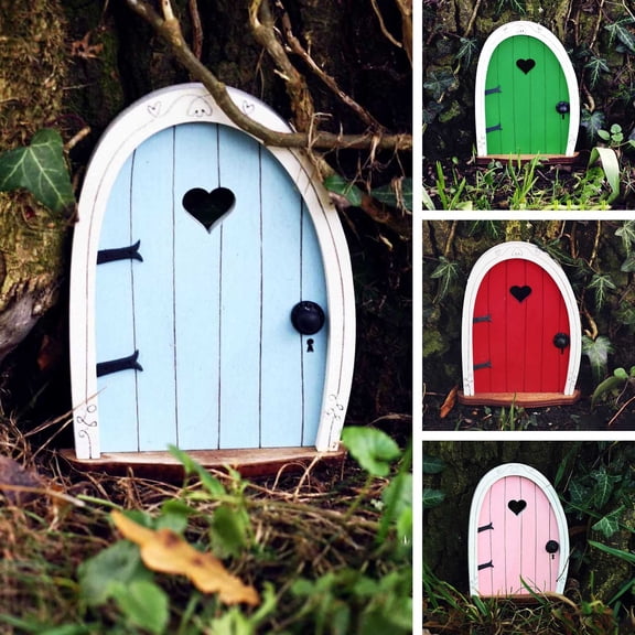 Wizlet Fairy Garden Door for Tree, 3D Miniature Fairy Door for Fairytale Tiny House Doors, Bonsai Terrarium Micro Landscape Decoration Accessories Garden Miniatures