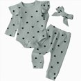 thumbnail image 4 of HCNTES Baby Girl Winter Clothes Toddler Baby Girl Clothes Infant Girl Outfits Set Fall Ruffle T-Shirt Top Pants Bow Headband Set Winter Clothes For Girls 3 6 9 12 18 Months 3PCS Outfits, 4 of 4