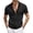 A-Black465, variant on XIAOCHA Men’s Lightweight Breathable Textured Full Zip Short Sleeve Shirt Slim Fit Casual Daily Polo