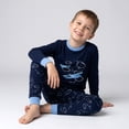 thumbnail image 3 of NIPAXO Boys Pajamas Set Long Sleeve Airplane Cloud Print Casual Sleepwear with Blue Trim for Toddler Little Boys, 3 of 8