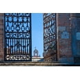 thumbnail image 2 of Eggers, Julie 24x17 Black Ornate Wood Framed with Double Matting Museum Art Print Titled - Italy-Tuscany-Montepulciano The wrought iron gate leading to cemetery near Church of San Biaggio, 2 of 4