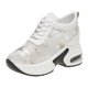 thumbnail image 1 of Zapatillas de plataforma de cuña transpirables de malla bordada con flores a la moda para mujer, zapatos de tacón alto con cordones, altura cómoda creciente 35 Gao Jinjia LED, 1 of 2