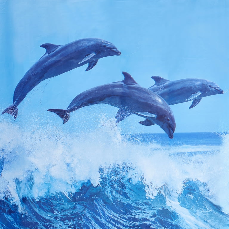 Multi Dolphin PEVA Shower Curtain, Mainstays, 70