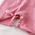 thumbnail image 6 of LIIPEE Boys Onesie Summer Soft Breathable Sleeveless Solid Color Round Neck Button Down Tank Romper Trendy Party One-Pieces,Pink,12-18 Months, 6 of 9