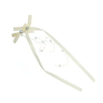 Unique Bargains 1 Pc Bow Ribbon Hair Clips Hairdo Clip for Home Beige