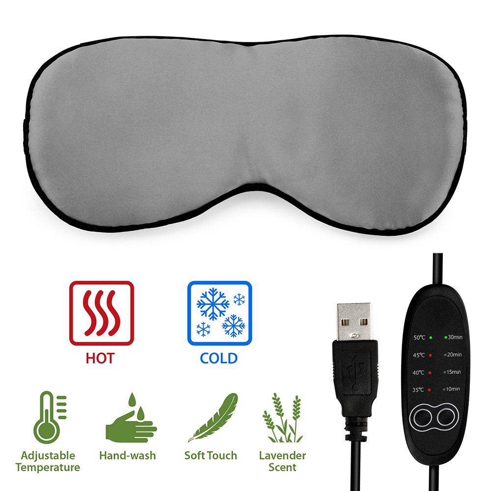 Heated cold Eye Mask with USB Temperature Control Cooling Gel for Puffy