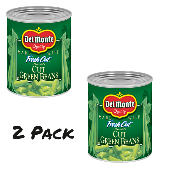 ( 2 Pack ) Del Monte Cut Green Beans, Canned Vegetables, 8 oz Can