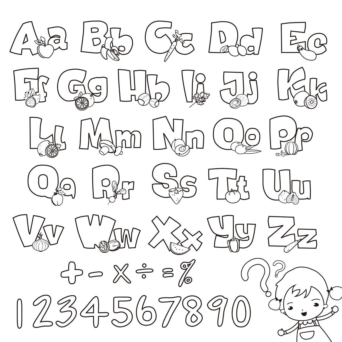 Fantastic Color Washable Coloring Mat - Alphabet & Number