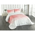 thumbnail image 3 of Ambesonne Peach Quilted Bedspread Set 3 Pcs, Watercolor Ombre Brush, King Size, Coral White, 3 of 5