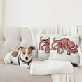 thumbnail image 4 of Ambesonne Octopus Throw Pillow Cover 2 Pack, Pink Watercolor Animal, 18", Red Pink, 4 of 5