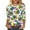 Multicolor, variant on Mardi Gras Tops for Women 3/4 Sleeve Carnival Print Round-neck Top Multicolor L