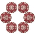 thumbnail image 3 of GZHJMY Damask Talavera Red Round Placemats Durable Non-Slip Heat and Stain Resistant Placemat for Kitchen Table Decoration Outdoor BBQ Activities(4PCS) Table Mat, 3 of 7