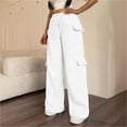thumbnail image 6 of QQZ Wide Leg Cargo Joggers Pants For Women, Elastic Waist Drawstring Casual Track Pants, Daily Lounging Errands Travel Outfits, 6 of 6