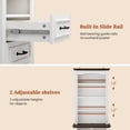 thumbnail image 6 of 61" Tall Nightstand Set of 2 with Charging Station & LED Lights, Bedside Table with 3-Drawer and 3 Adjustable Shelves, Farmhouse End Table for Bedroom, Living Room, White, 6 of 8