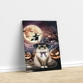 thumbnail image 3 of Spooky Halloween Night Witch Ragdoll Glowing Pumpkins Vertical Matte Canvas Poster Cat Lover Kitten Owner Gifts Idea Wall Art Home Decor - 12015, 3 of 5