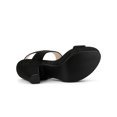 thumbnail image 5 of BLISSFUL STEP Women's Platform Heels Chunky Heel Slingback Open Toe Sandals Black 6, 5 of 8