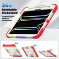 thumbnail image 6 of ELEHOLD Full Body Protective Case for iPad Pro 11 inch 2024,Heavy Duty 3-Layer Protection Case Built-in Screen Protector 360° Rotating Kickstand Handstrap Shoulder Strap Shockproof Cover,Rainbow/Red, 6 of 8