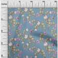 thumbnail image 1 of oneOone Viscose Chiffon Grayish Blue Fabric Flower & Leaves Watercolor Sewing Craft Project Fabric Prints By Yard 42 Inche Wide, 1 of 4