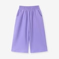 thumbnail image 5 of Lmnyox Girl's Wide Leg Pants Baggy Solid Color Elastic Waist Open Bottom Pants Casual Workout Pants with Pockets, 5 of 6