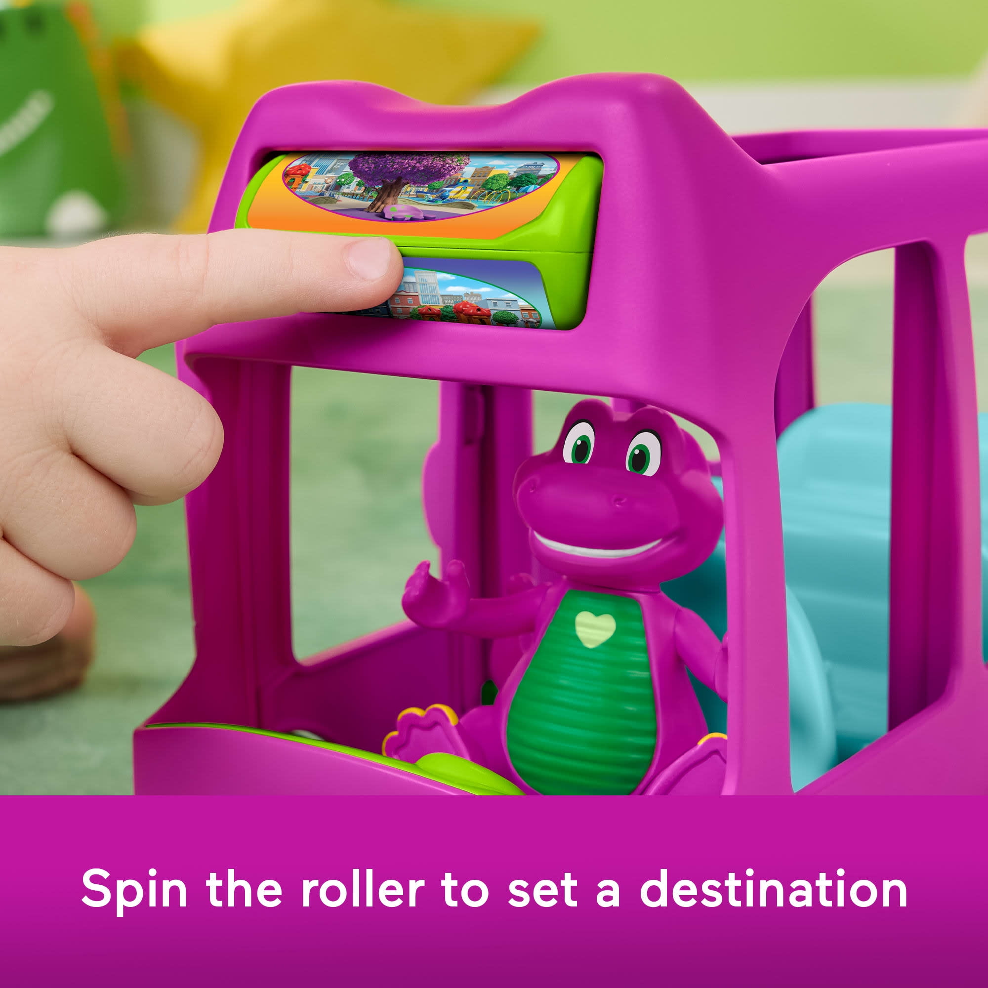 Fisher-Price Barney's World Adventure Bus Push-Along Toy & Barney