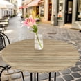 thumbnail image 6 of Retro Yellow Round Tablecloth for 36-44 Inch Tables,Fitted Table Cover with Elastic Edge,Country Farmhouse Abstract Minimalist Texture Waterproof Outdoor Table Cloth Protector for Patio Garden Dinner, 6 of 9