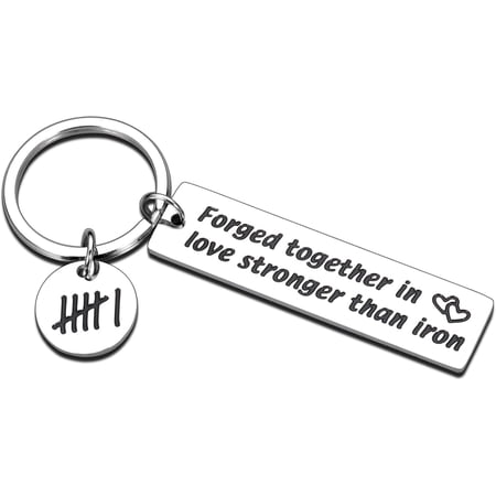 Iron 6th Anniversary Keychain Gifts Iron Anniversary Wedding Gifts for Couple Him Her 6 Year Anniversary for Husband Wife Boyfriend Girlfriend Christmas Valentines Day Birthday Gifts for Women Men