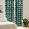thumbnail image 3 of Ambesonne Colorful Window Curtains, Modern Geometric Bohem, Each 28" W x 95" L, Blue Green, 3 of 5
