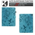 thumbnail image 3 of ELEHOLD Case For Amazon Fire HD 8 (8th/7th/6th Generation) Embossed Flowers and Birds Leather Tablet Case, Slim Back Smart Cover, Full Body Protection, Kickstand,with Card Pocket, Blue, 3 of 7