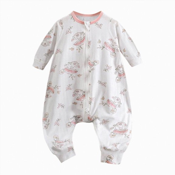 larppty Baby Sleeper Footies 0-24 Months | Buttery soft, 2 way zipper, breathable, unisex infant, all-season, comfortable, snug fit (Light Pink)