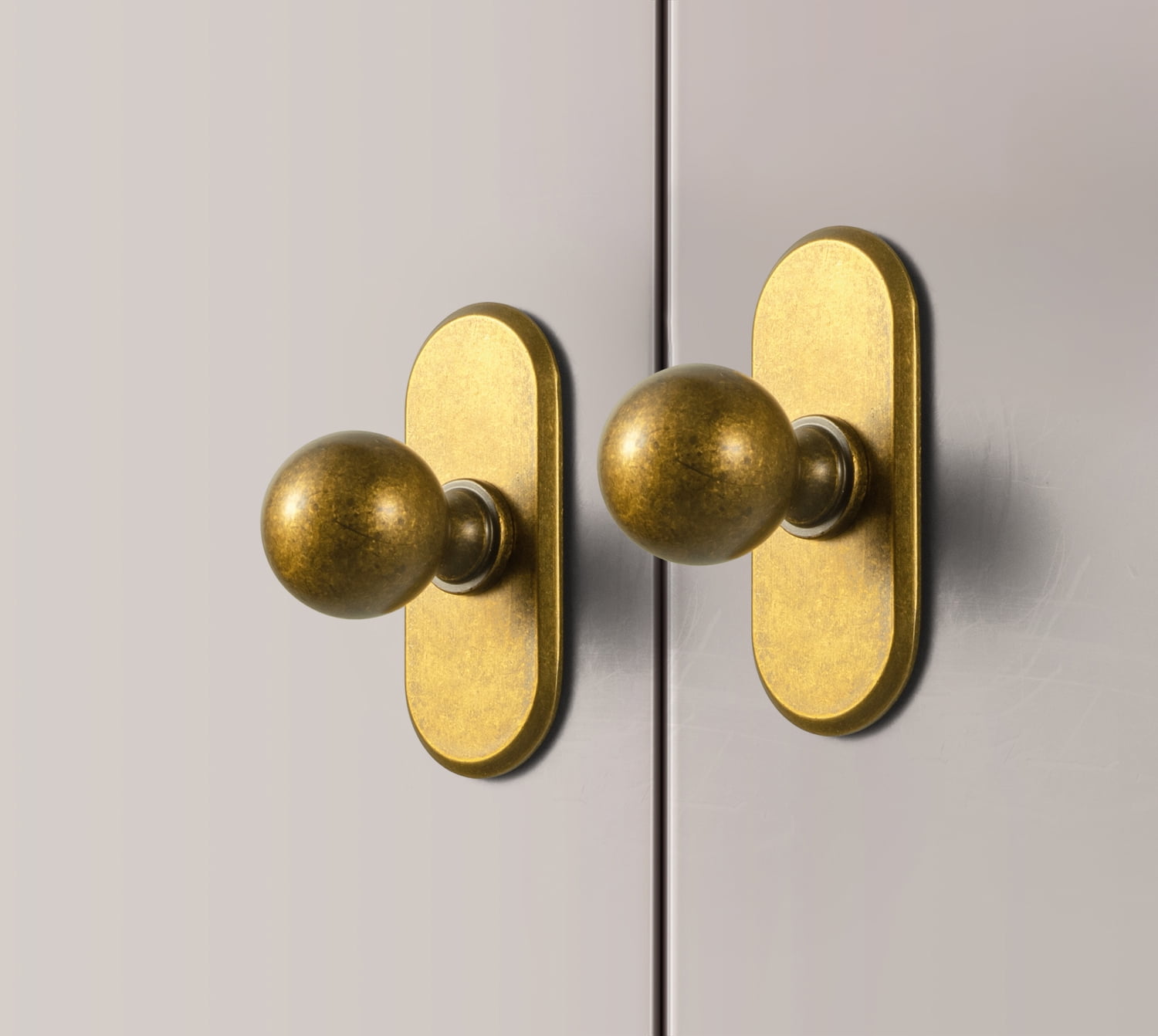 Goo-Ki 6 Pack Antique Brass Cabinet Knobs with Backplate for Drawer Cupboard, 0.94" Dia Drawer Knob Pulls Handle Zinc Alloy Hardware