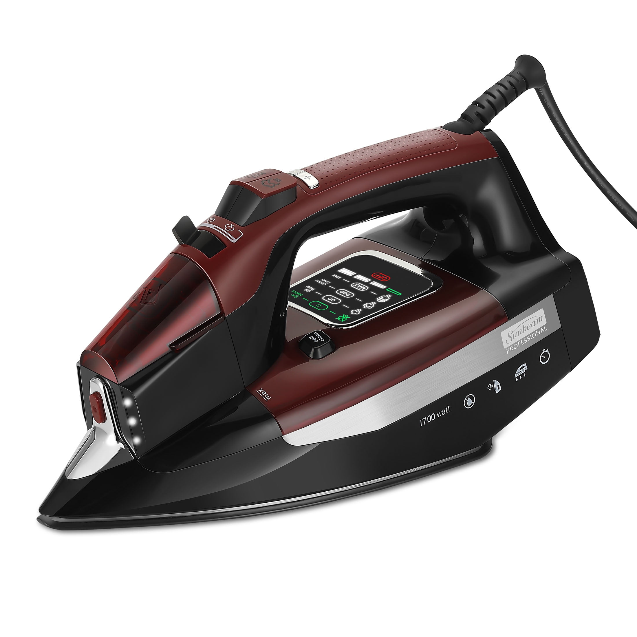 Sunbeam Professional 1700W Clothes Iron with Shot of Steam, LED Screen