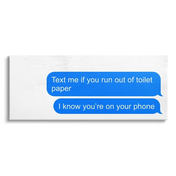 Stupell Industries Text Me Toilet Paper Graphic Art Gallery Wrapped Canvas Print Wall Art, Design by Daphne Polselli