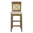 thumbnail image 4 of Weston Home Pulukan Cane Accent x-Back Counter Height Chair (Set of 2), Oak Finish, Beige Linen, 4 of 10