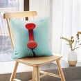 thumbnail image 5 of LALILO Throw Pillow Covers Retro Red Telephone Turquoise Red Cushion Cover 18" x 18", 2 Pack, 5 of 6