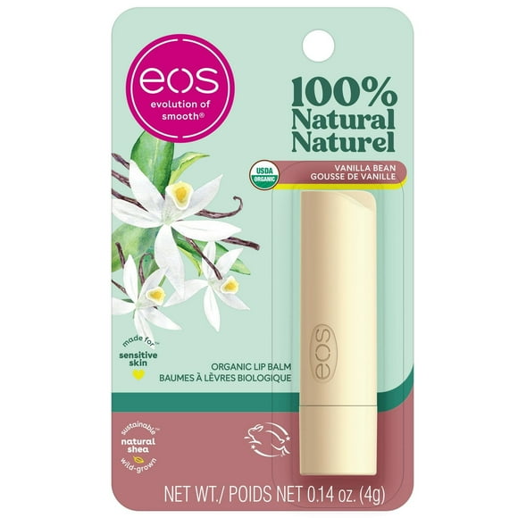 Baumes labiaux eos Smooth à la gousse de vanille, 100 % naturels et biologiques