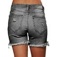 thumbnail image 2 of Gomelly Women Short Jeans Pockets Jean Retro Denim Shorts Ladies Distressed Party Solid Color Grey 3XL, 2 of 3