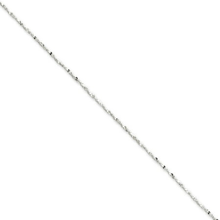 - 1.4mm Sterling Silver, Twisted Serpentine Chain Necklace