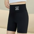thumbnail image 2 of Girls Anti-Glare Safety Shorts Leggings Sports Short Solid High Waist Black 13 Years-14 Years, 2 of 7