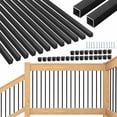 thumbnail image 2 of HTWAVE 101 Pack 36" Deck Balusters, Aluminum Balusters for Deck Railing, Metal Deck Spindle Staircase Baluster, Hollow Square Stair Porch Spindles with Screws for Railing Fencing W/Conectors, 2 of 4