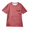 thumbnail image 5 of Gelikeya Womens Zip Maternity Nursing Tops for Breastfeeding Short Sleeves Casual Nursing Shirts Pregnancy Mama Clothing Brick Red, Size XL, 5 of 5
