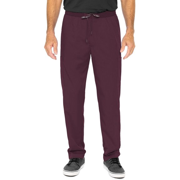 Med Couture Rothwear Touch Men's Straight Leg Scrub Pant 6 Pockets Wine XS