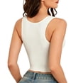 thumbnail image 3 of Seamless Mesh Tank Top Built In Pads Comfortable Casual Daily Basic Layering Breathable Lace Womens Athletic Tops Silk Top Apparel Bra A Compression Women Shorts and Top Women Bodysuit Tall Women, 3 of 7