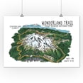 thumbnail image 2 of Mount Rainier National Park, Line Drawing, Wonderland Trail (12x18 Wall Art Poster, Room Decor), 2 of 3