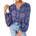 thumbnail image 1 of Blusa PRETTYGARDEN Mujer Floral con Botones Azul Talle L, 1 of 8