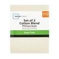 thumbnail image 3 of Mainstays 2-Piece 300 Thread Count Beige Cotton Blend Percale Pillowcase Set, Queen, 3 of 8
